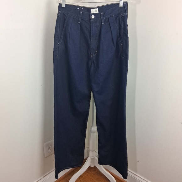 Citizens of Humanity Maritzy Pleated Dark Denim Jeans Wide Leg Size 27 Baggy Fit - Picture 14 of 14